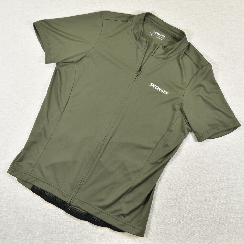 Womens Specialized Bike Jersey XL Full Zip Olive Green Pockets